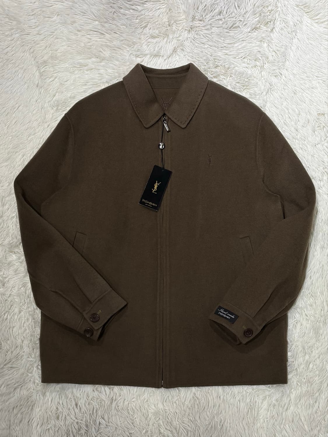 YSL 90’s 모카브라운 핸드메이드 울 자켓 상품이미지3