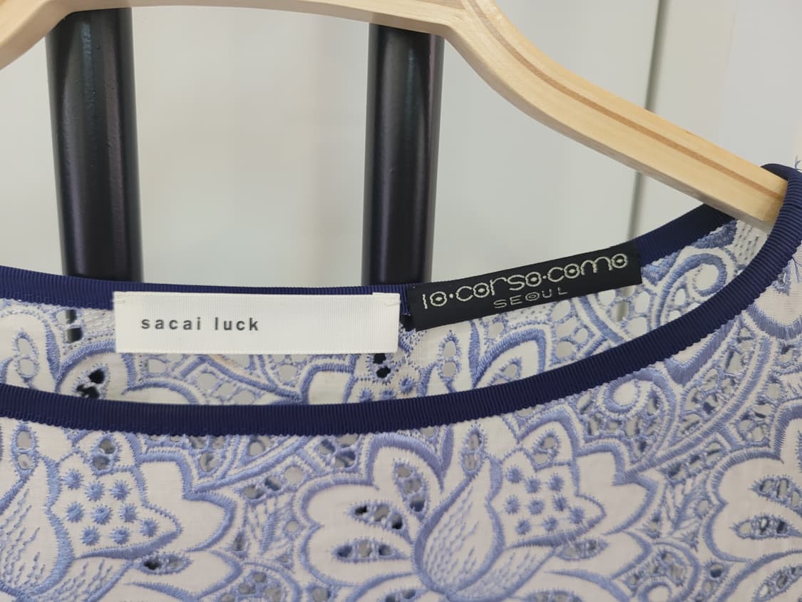 사카이럭 레이스 배색 미니 원피스  44~55 상품이미지2