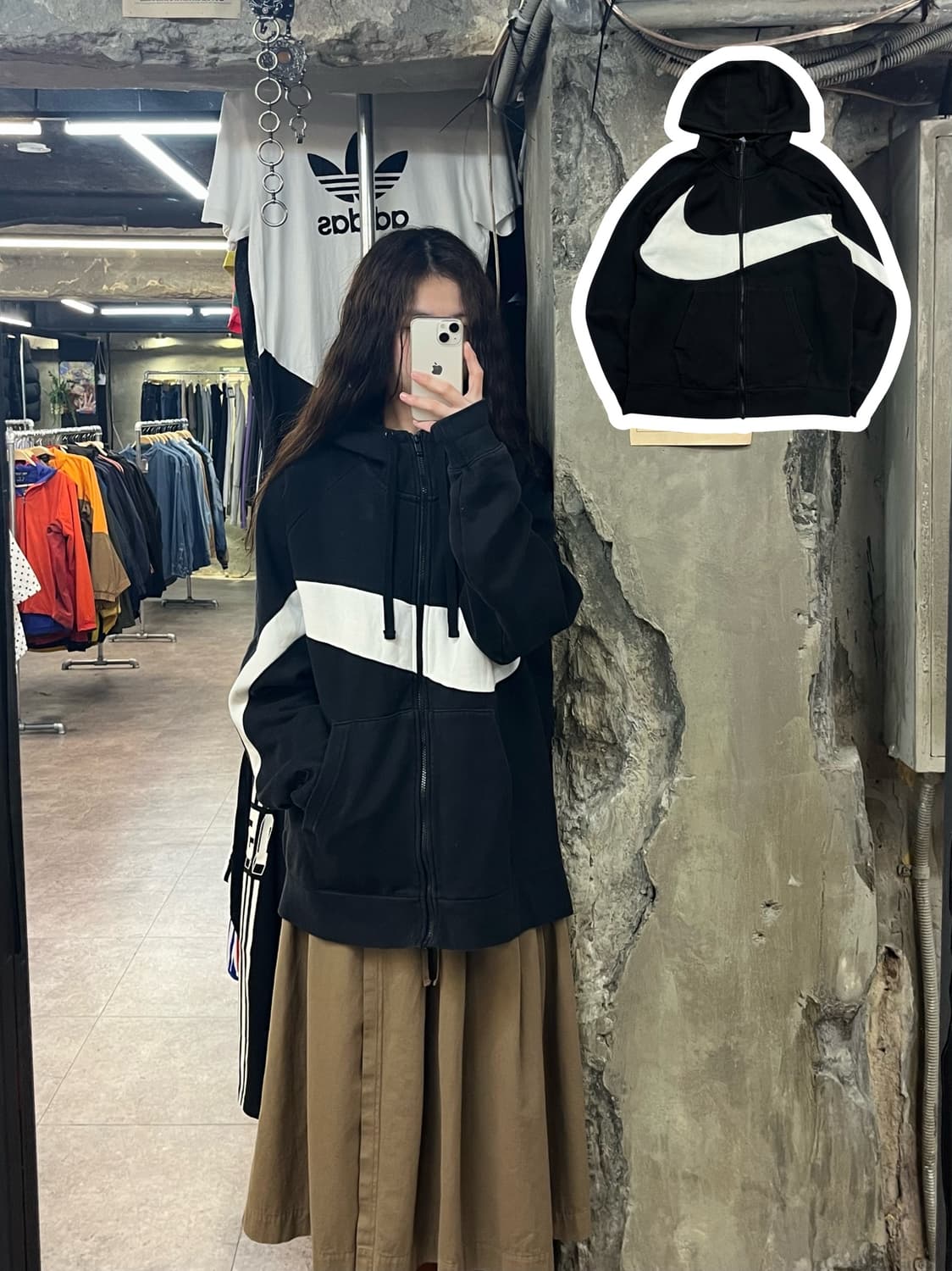 나이키 빅로고 후드집업 블랙 2XL #csz2151 상품이미지1