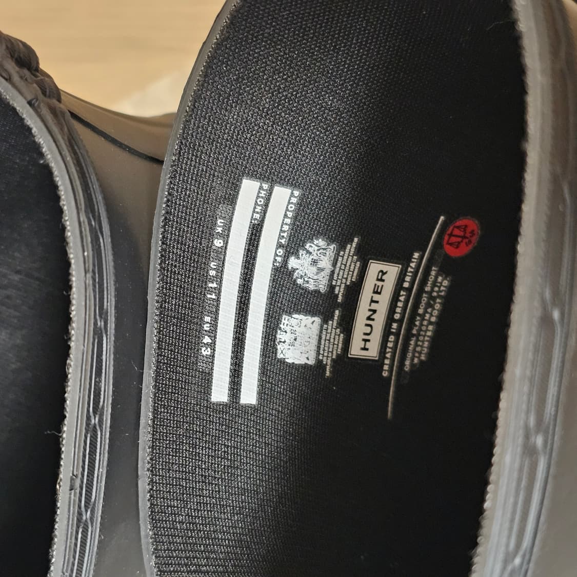 280 새제품) 헌터 플레이 쇼트 레인 부츠 장화 방한화 블랙 상품이미지6
