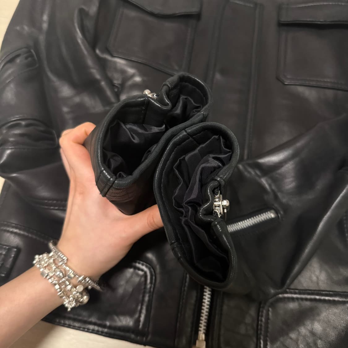 [vtg] black lambskin leather jacket 상품이미지6