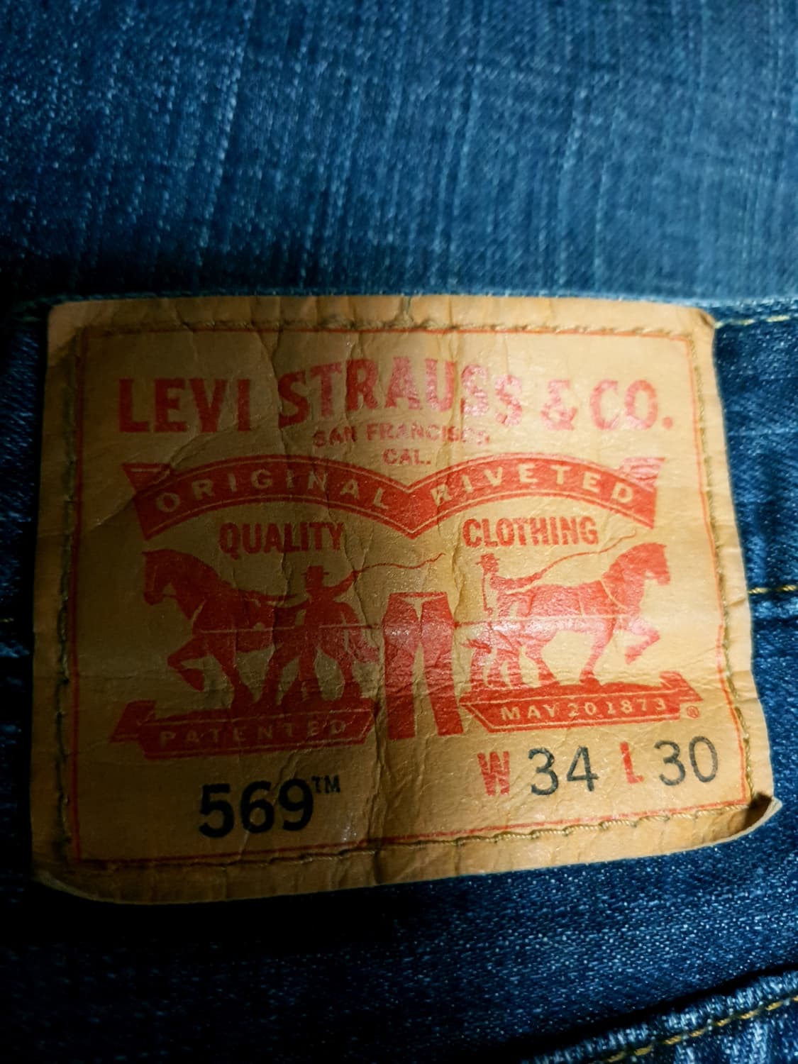 리바이스 블랭크탭 569 루즈 스트레이트 워싱 데님팬츠 인디고 (34) 상품이미지4