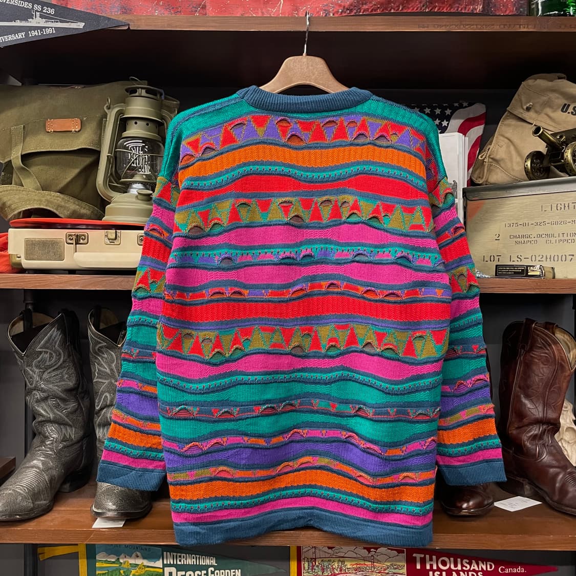 빈티지 케이블 3D 쿠지 스타일 울 니트 스웨터 상품이미지2