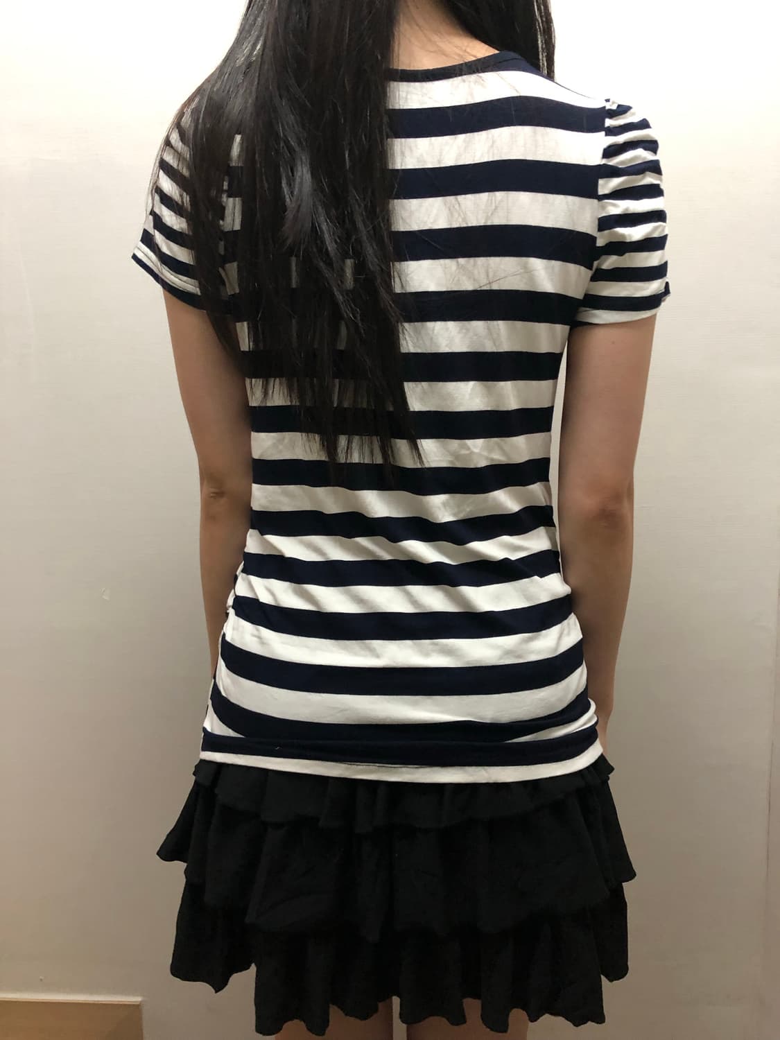 빈티지 화이트 레이스 스트라이프 티셔츠 상품이미지8