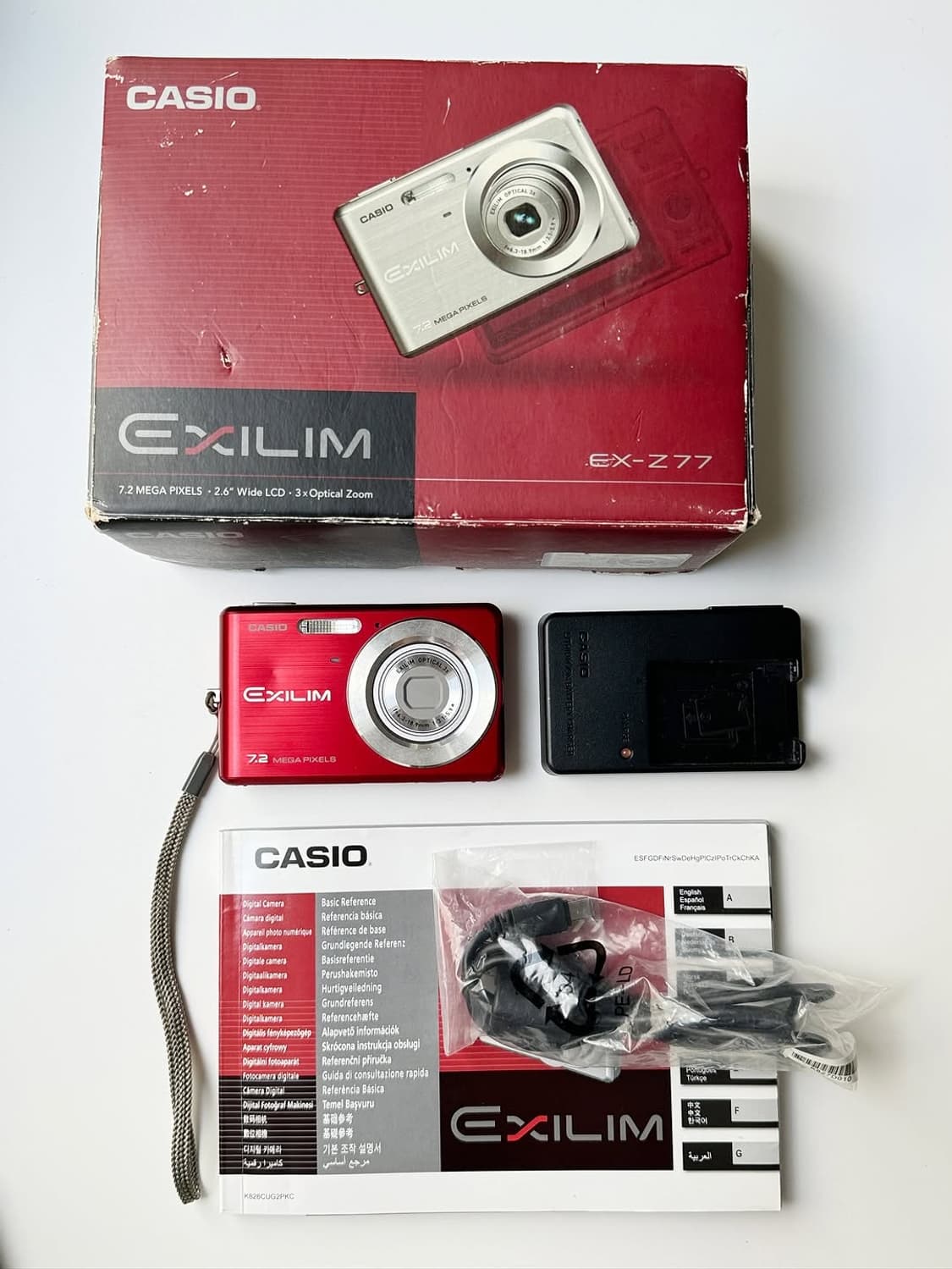 카시오 엑슬림 EX-Z77 레드 ♥️ 상품이미지2