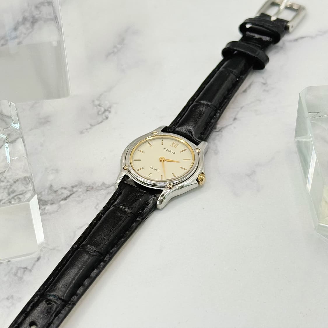 90s00s 빈티지 세이코 크레오 샴페인 골드 워치 상품이미지4