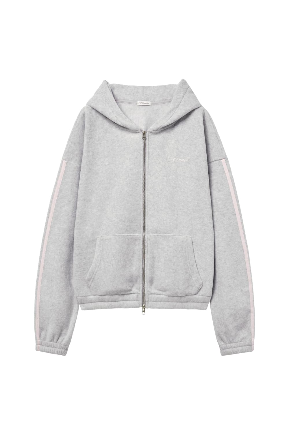 클리시어 소프트 허그 후리스 후드 집업 라이트그레이 상품이미지5