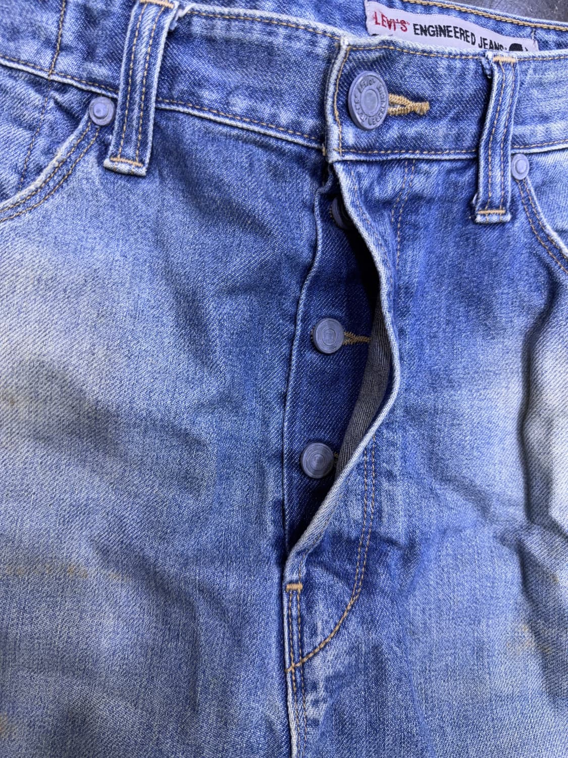 리바이스 엔지니어드진 백 벨트 빈티지 워싱 반바지 데님팬츠 36 상품이미지5