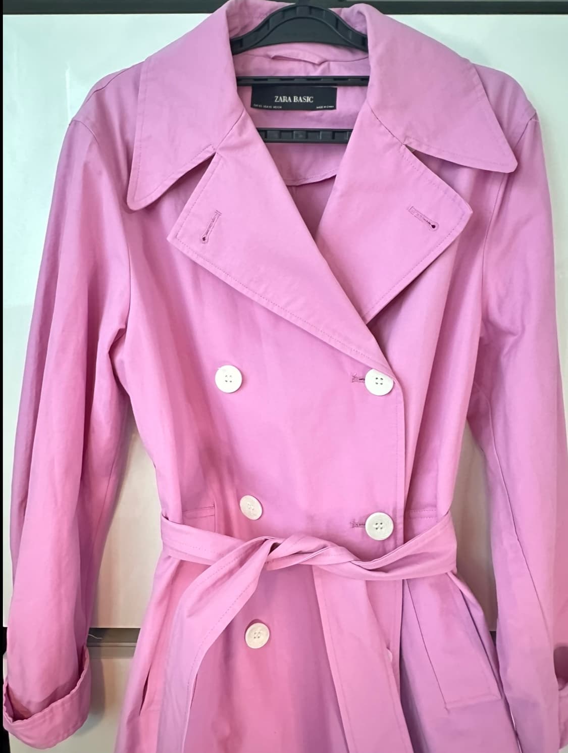 자라 베이직 핑크 트렌치코트 상품이미지4