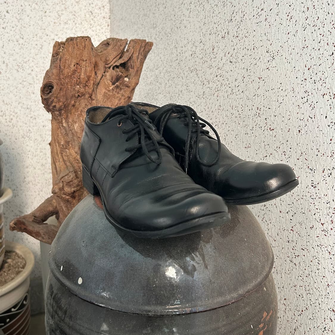 Layer-0 Plain Derby Black Leather 상품이미지2