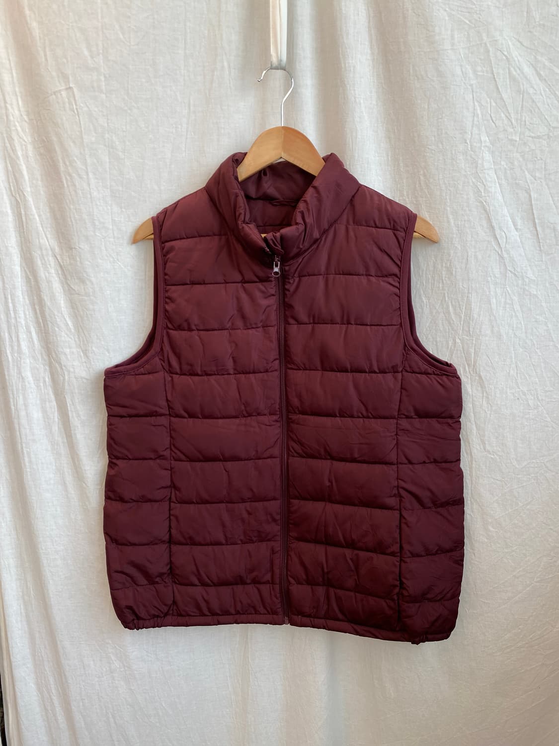 자주빛 패딩조끼(XL) 상품이미지1