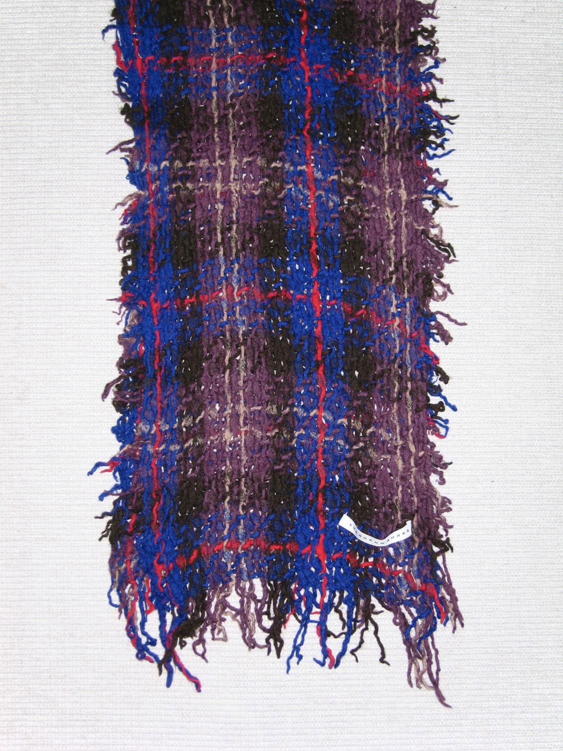 Sunao Kuwahara 그런지 체크 니트 머플러 상품이미지1