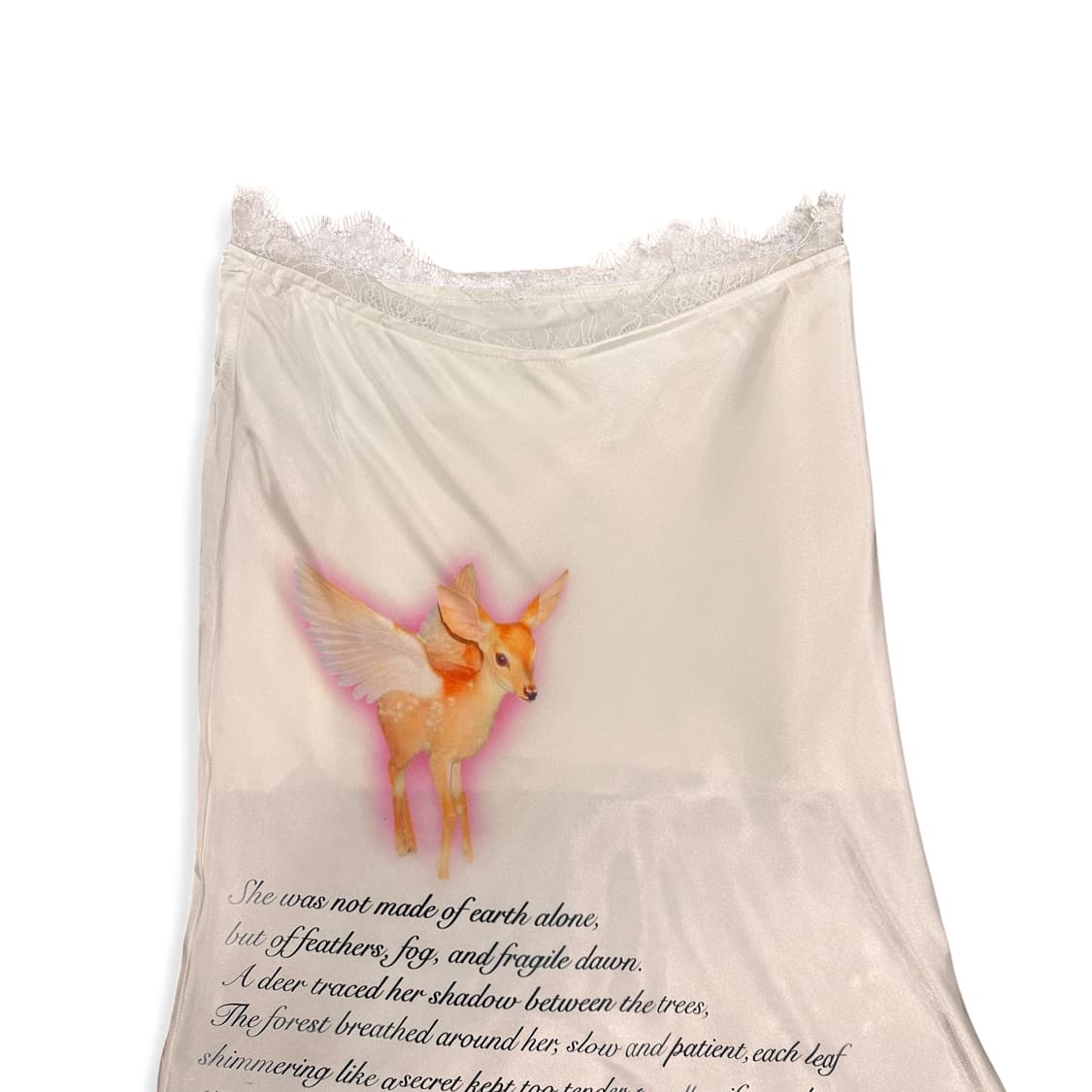 Deer Lettering Long Slip Skirt 상품이미지4