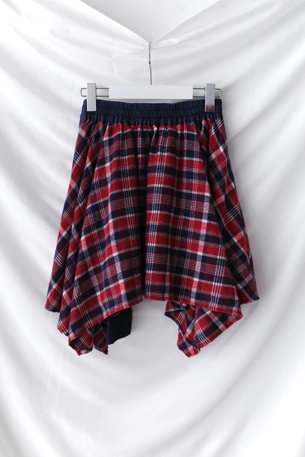 check unbalanced denim skirt  상품이미지3