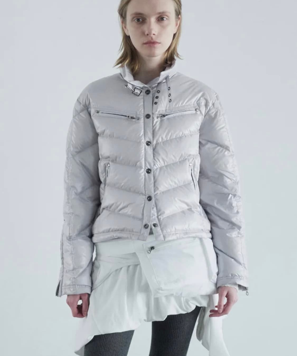 세릭 버클 다운 패딩 라이트 그레이 상품이미지1