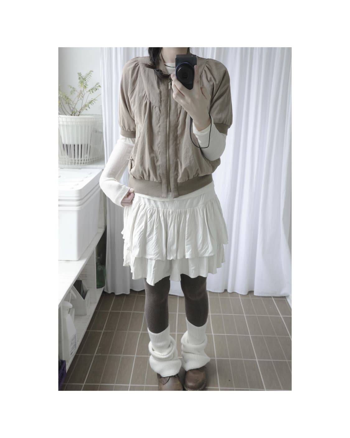 Brown vintage zip-up 상품이미지4