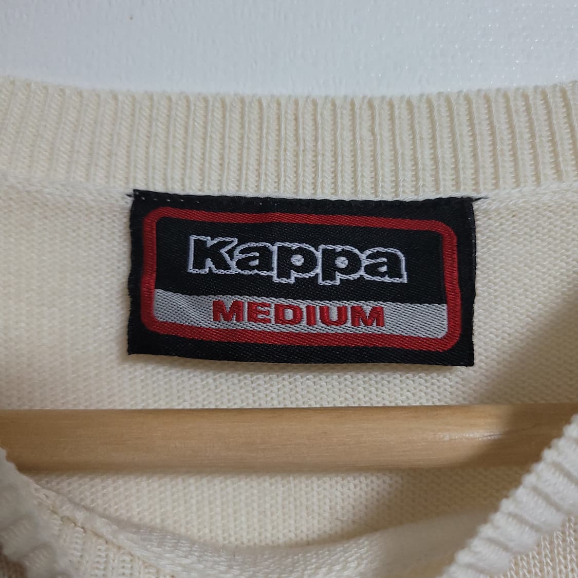 (M) KAPPA 카파 아이보리 긴팔 니트 롱 슬리브 매쉬 아크릴 상품이미지2