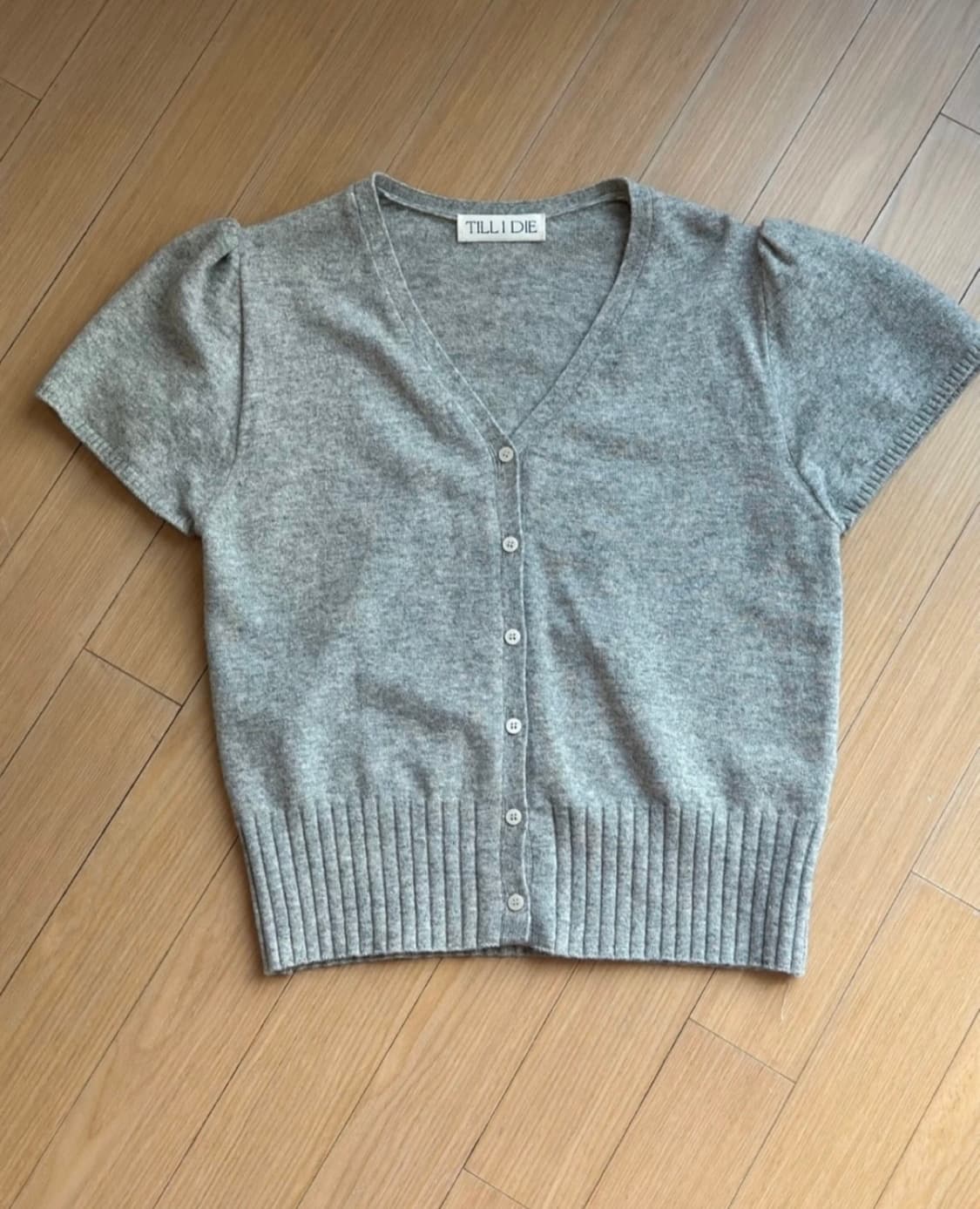 틸아이다이 소프트 울 하프 슬리브 가디건 그레이 상품이미지4