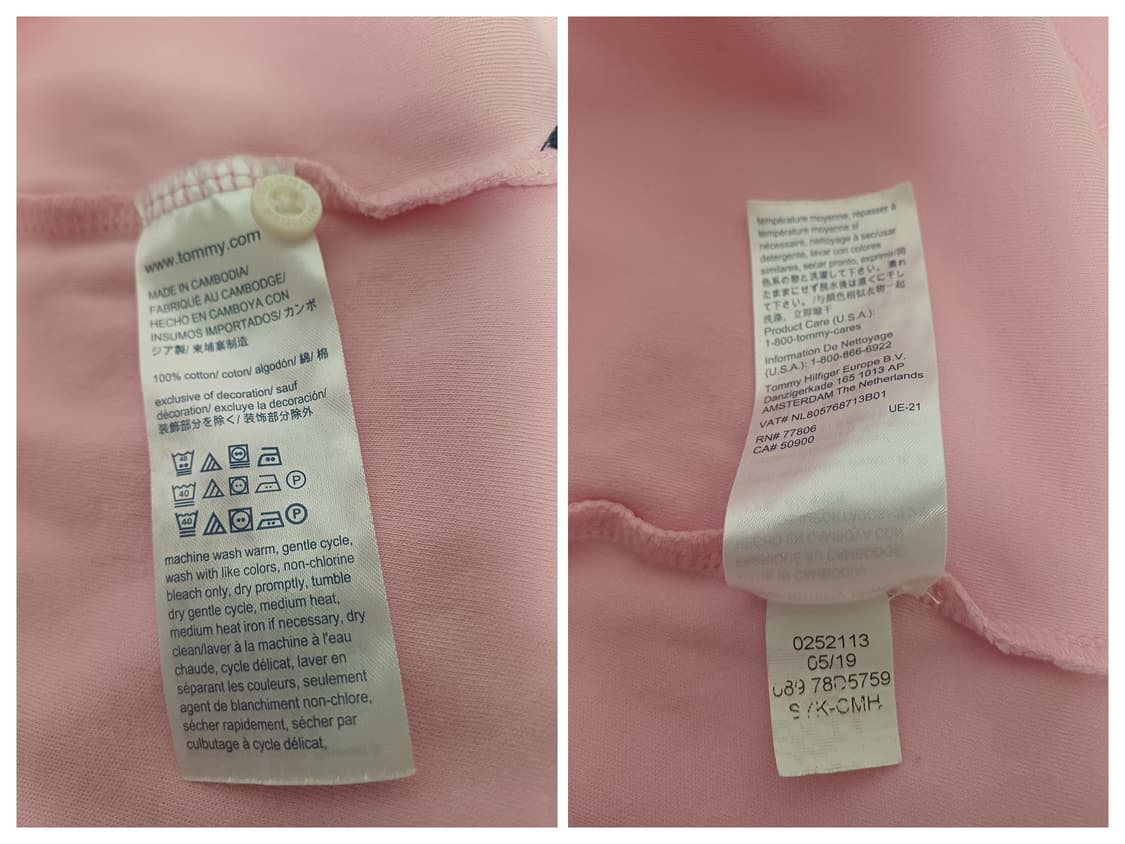 타미힐피거 미니플래그 반팔 카라티 핑크 (Custom 핏/XL) 상품이미지5