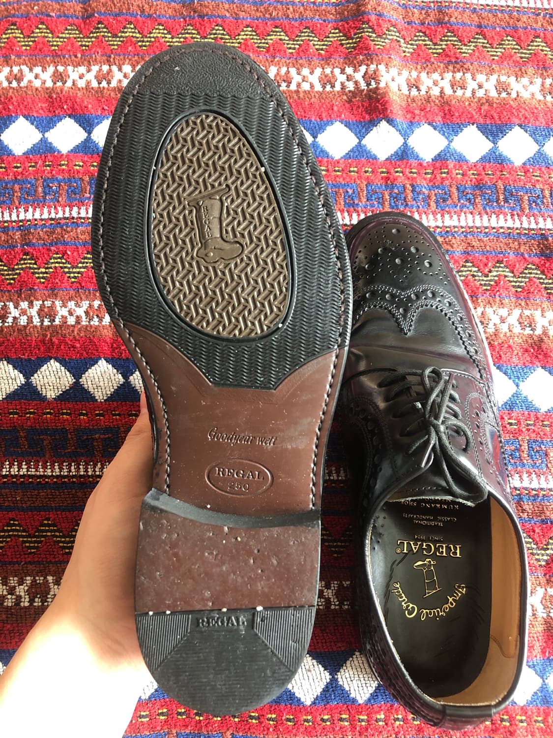 금강제화 리갈 블랙 윙팁 구두 250 상품이미지6