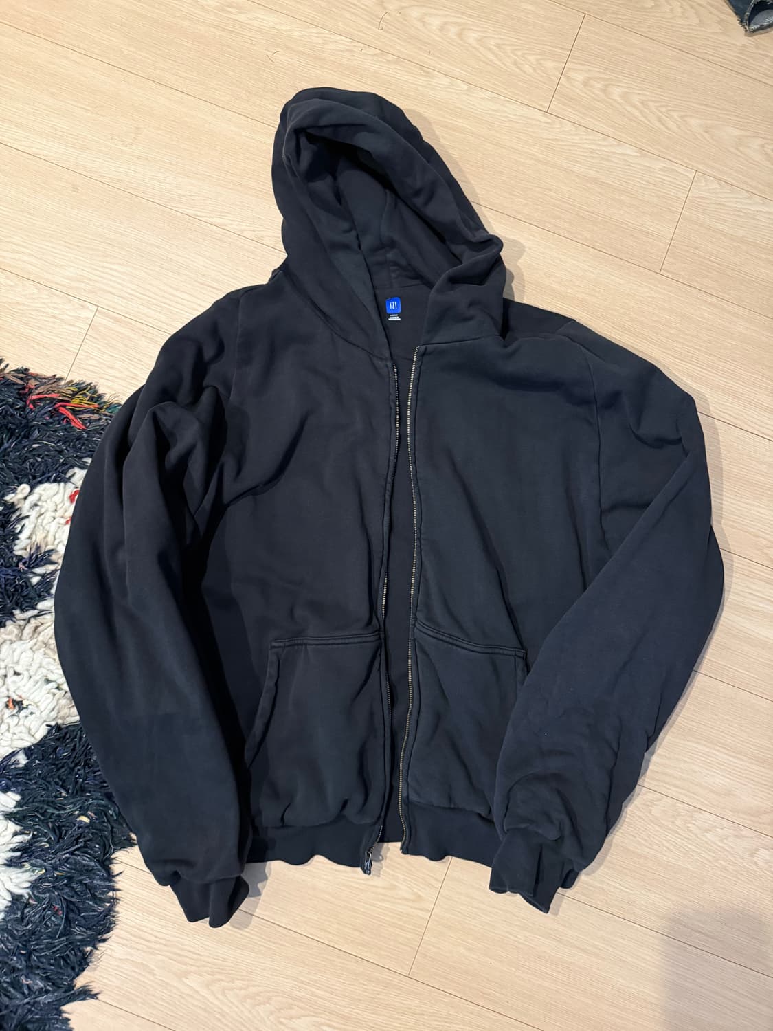 [L] 이지 갭 후드 집업 블랙 상품이미지1