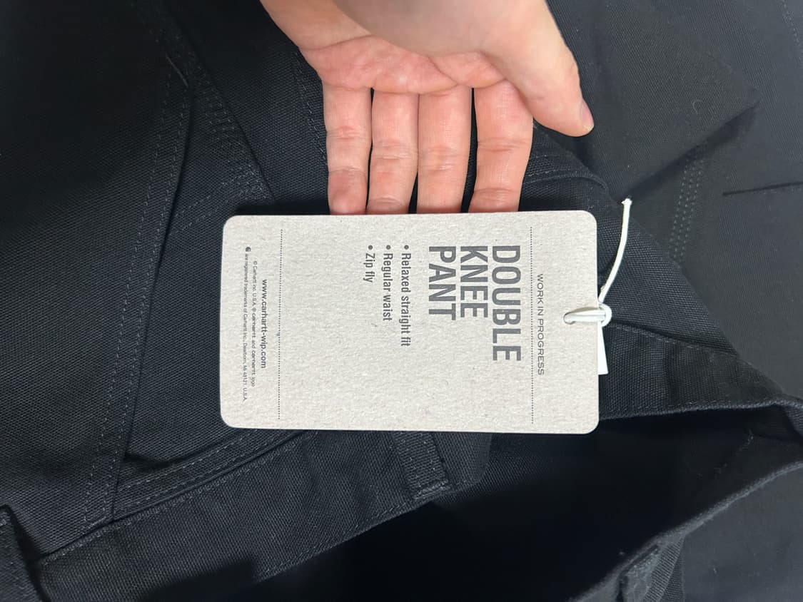 (새상품) 칼하트 WIP 디어본 캔버스 더블 니 팬츠 블랙 린스드 상품이미지6