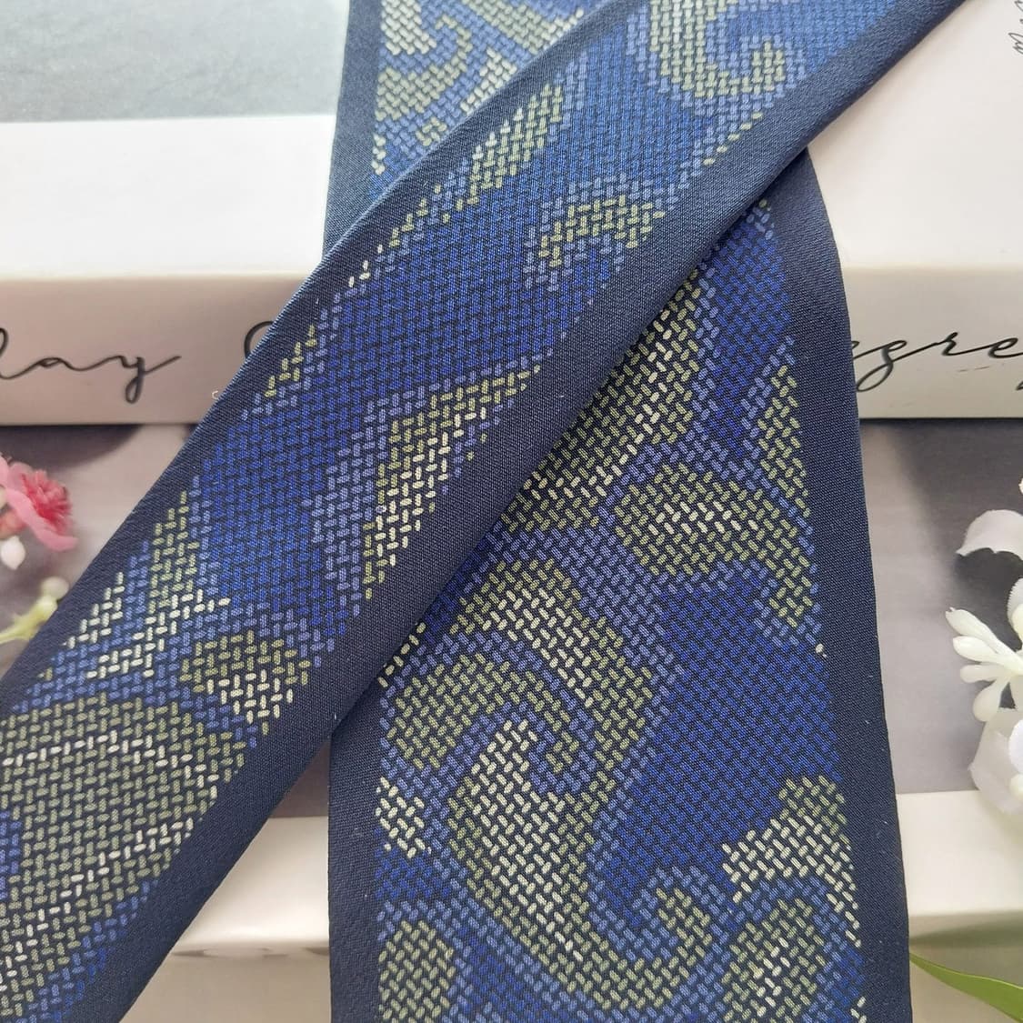 밀라숀 블루 컬러 실크 넥타이 A+등급 K2184 상품이미지3