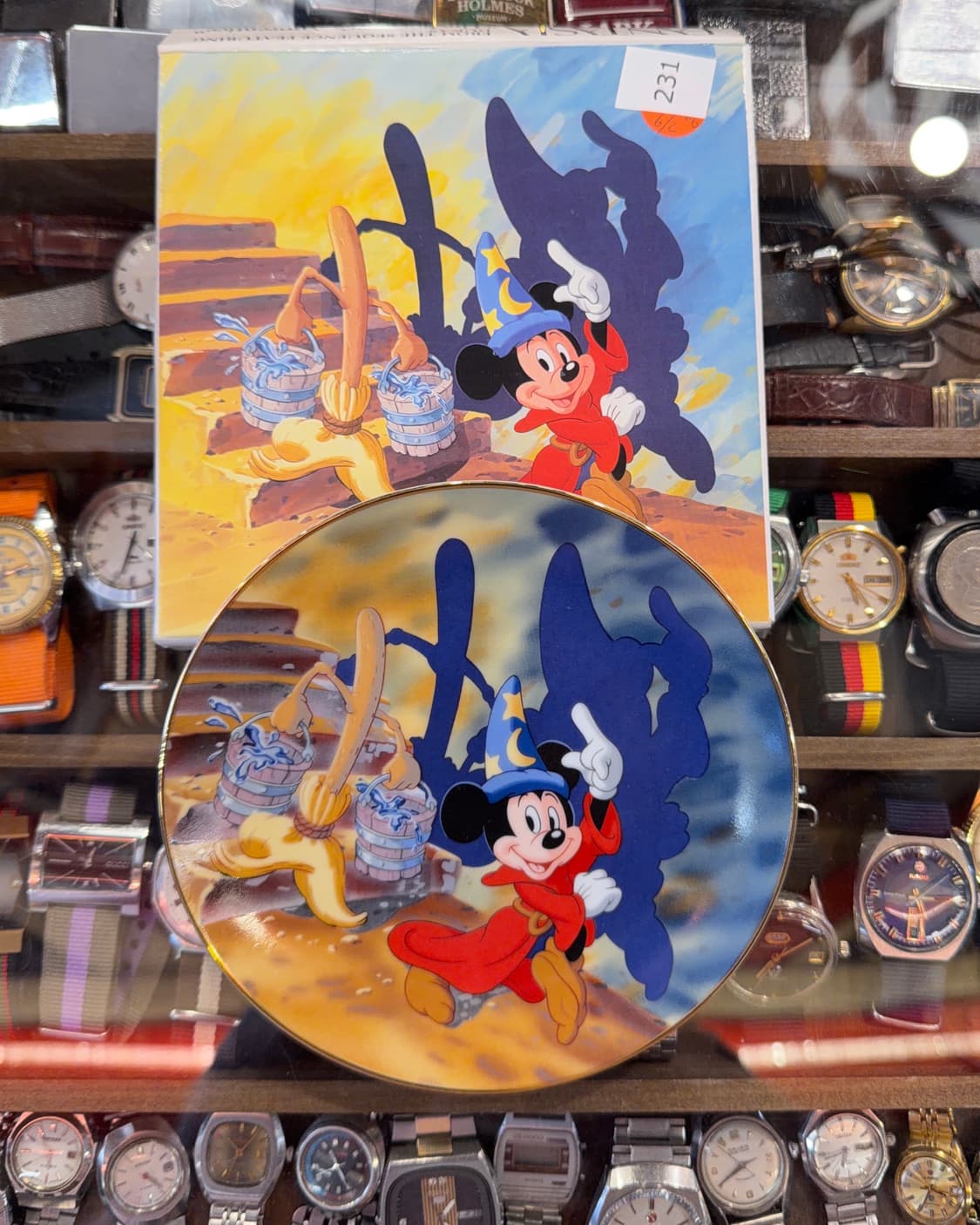 빈티지 소품 디즈니 판타지아 50주년 기념  접시 상품이미지1