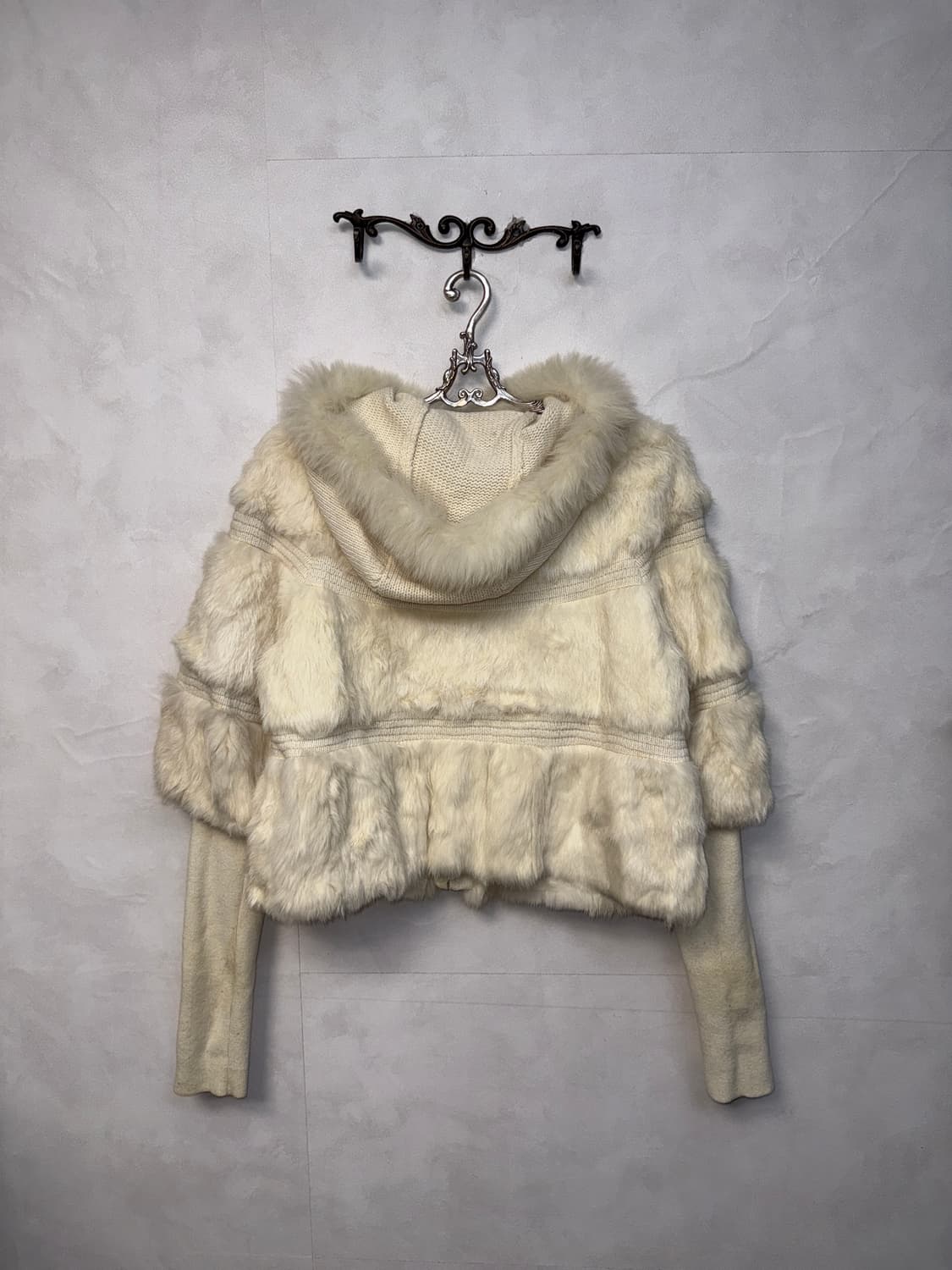 O’2ND rabbit&fox fur warmer hood jacket 상품이미지3