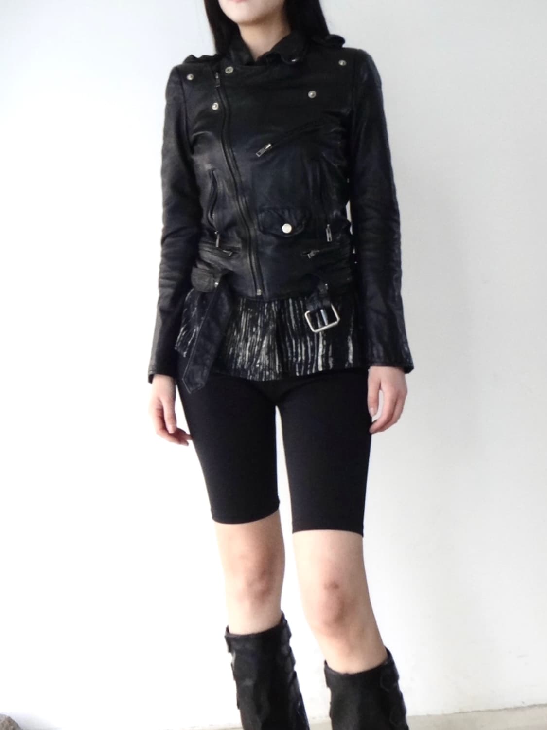 Down buckle leather jacket / black 상품이미지6