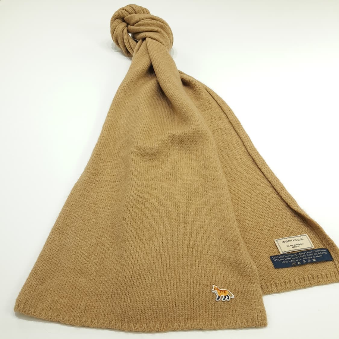 MX130 메종 키츠네 베이비 카멜 엑스트라파인 울 폭스 목도리 머플러 상품이미지2