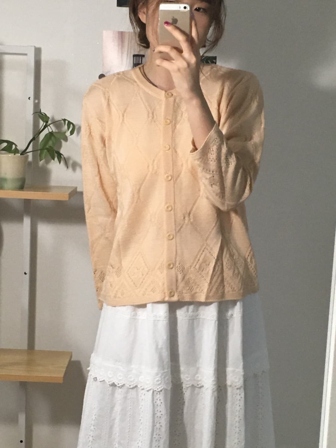 피치 펀칭 니트 가디건 상품이미지3