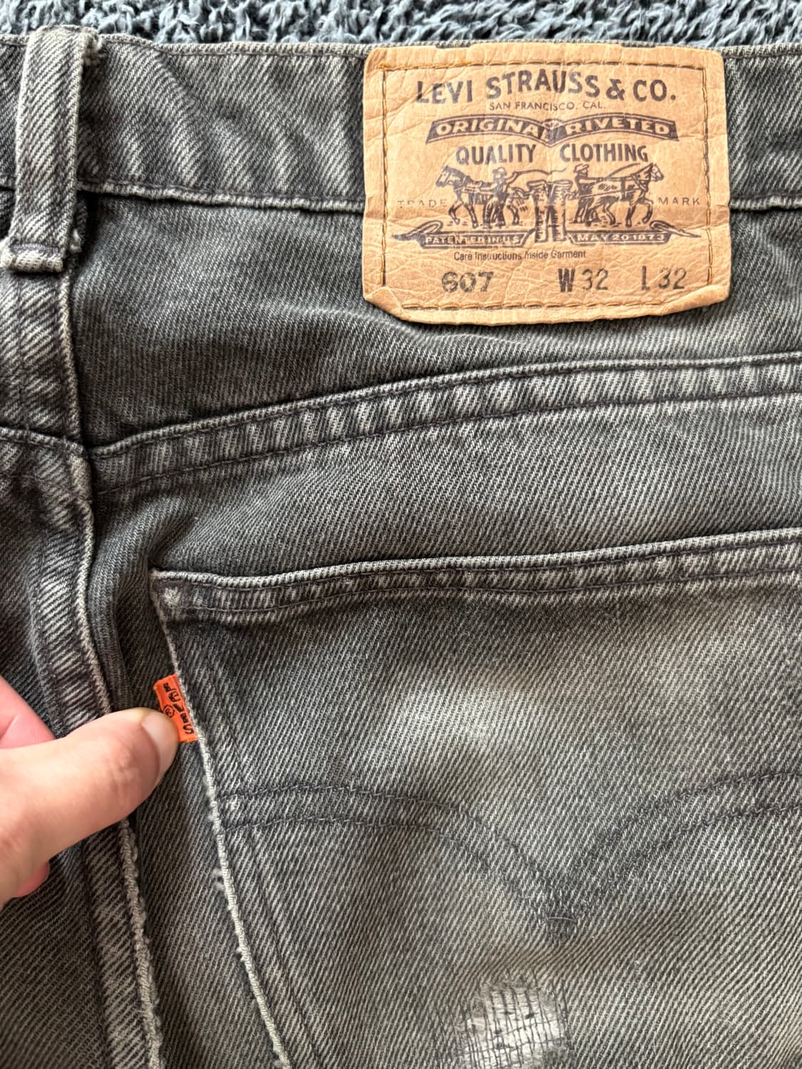 Levis 607 흑청 오렌지탭 상품이미지4