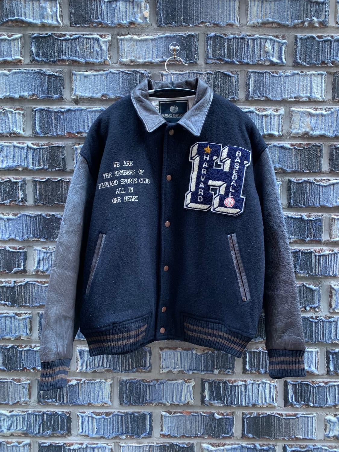 70s 하버드대학교 울레더 바시티자켓 상품이미지1