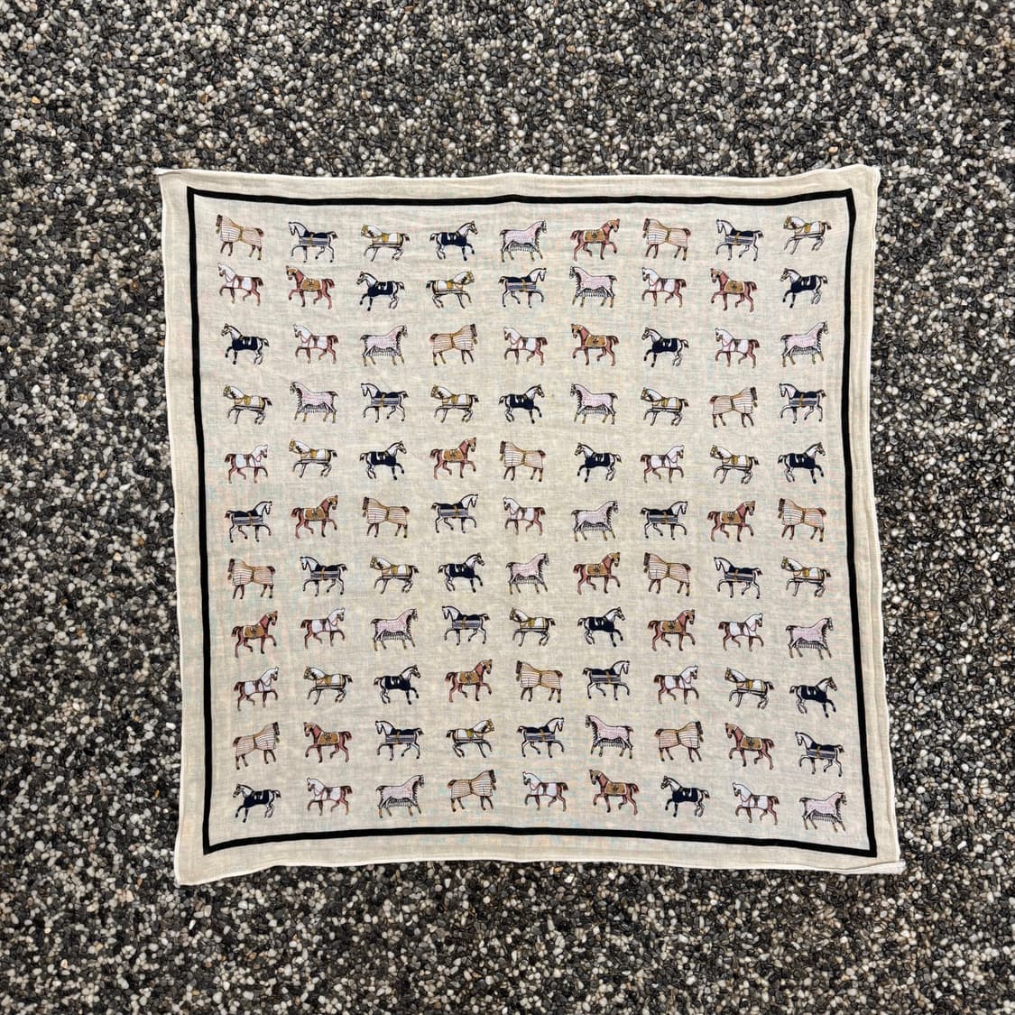 빈티지 말 패턴 반다나 (50x50cm)   상품이미지1