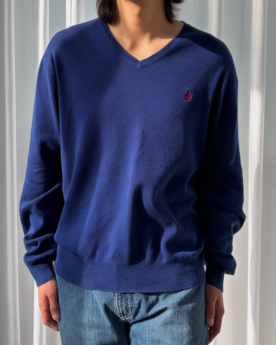 [XL]폴로 랄프로렌 피마코튼 브이넥 니트 상품이미지1