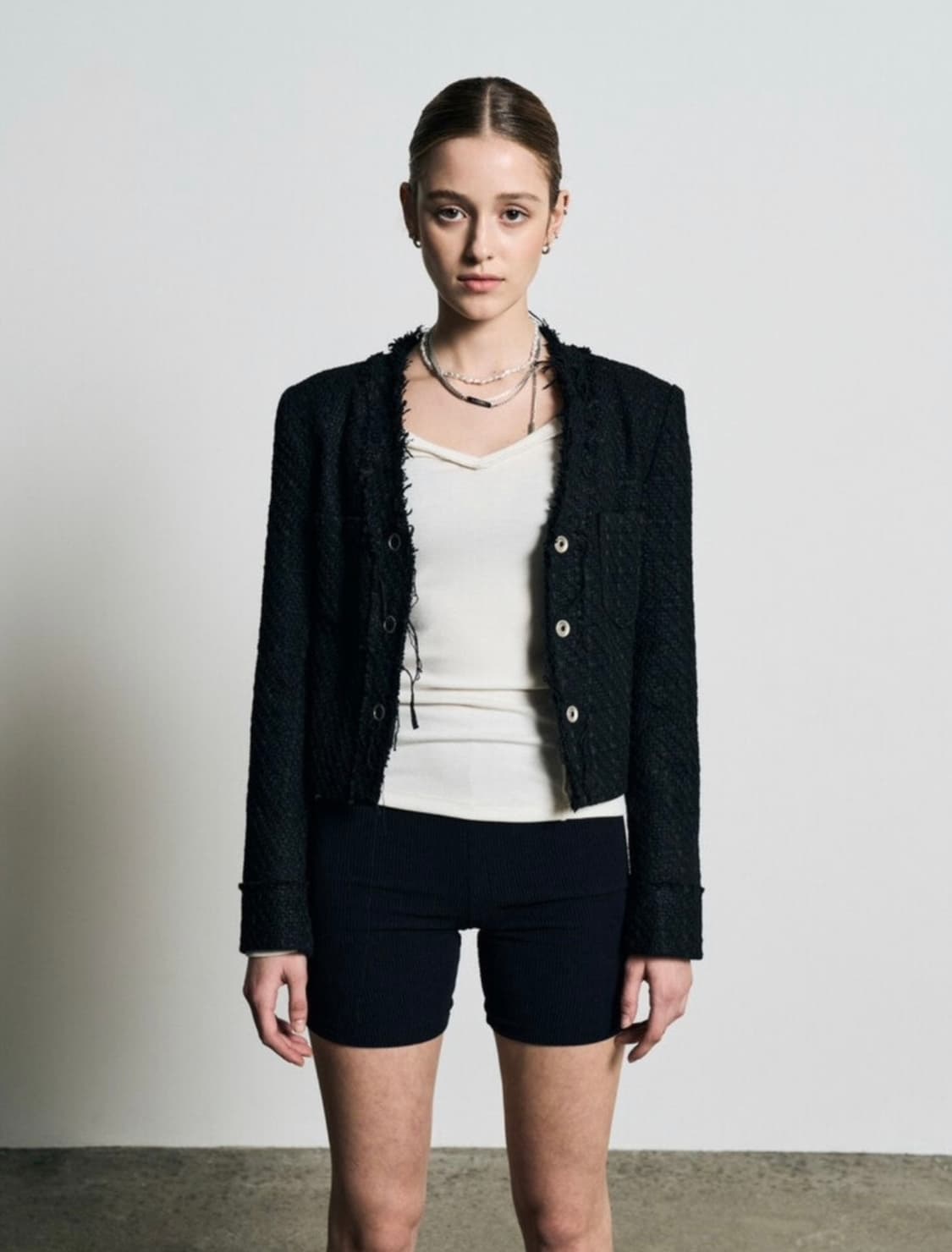 보헤미안서울 22FW 논카라 브이넥 트위드 자켓 상품이미지4