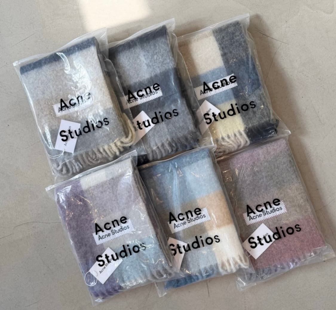 아크네 스튜디오 알파카모헤어울머플러 핑크 그레이 남여공용 상품이미지5