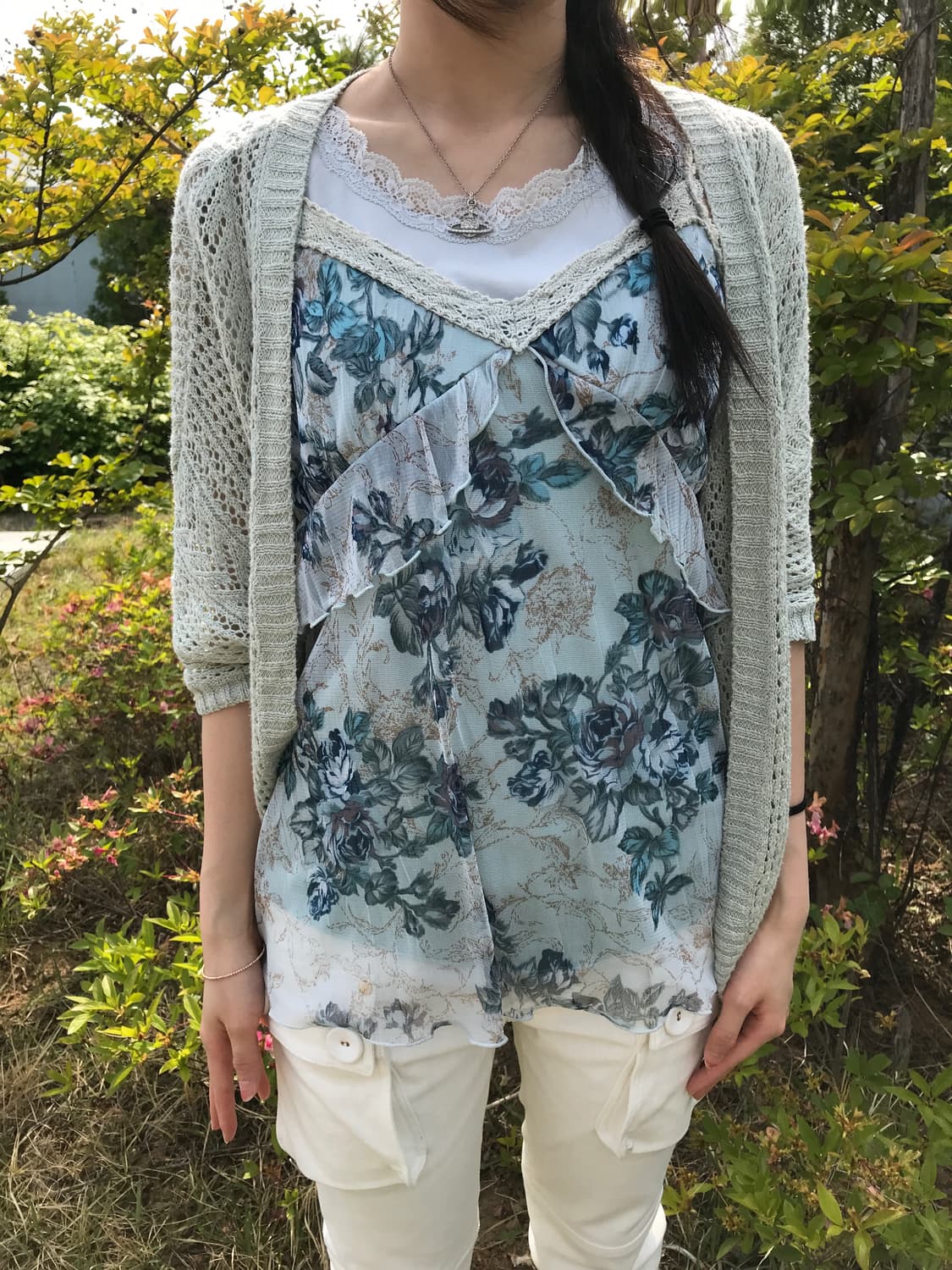 Jpn mint Acrylic Cardigans 상품이미지2