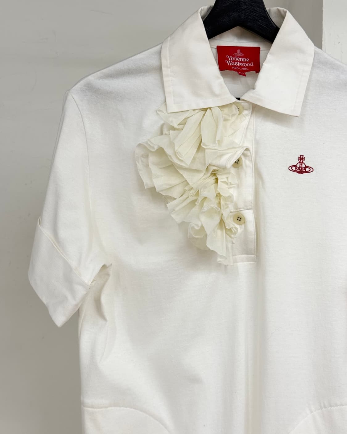 비비안 웨스트우드 레드라벨 화이트 프릴 셔츠 원피스 상품이미지3
