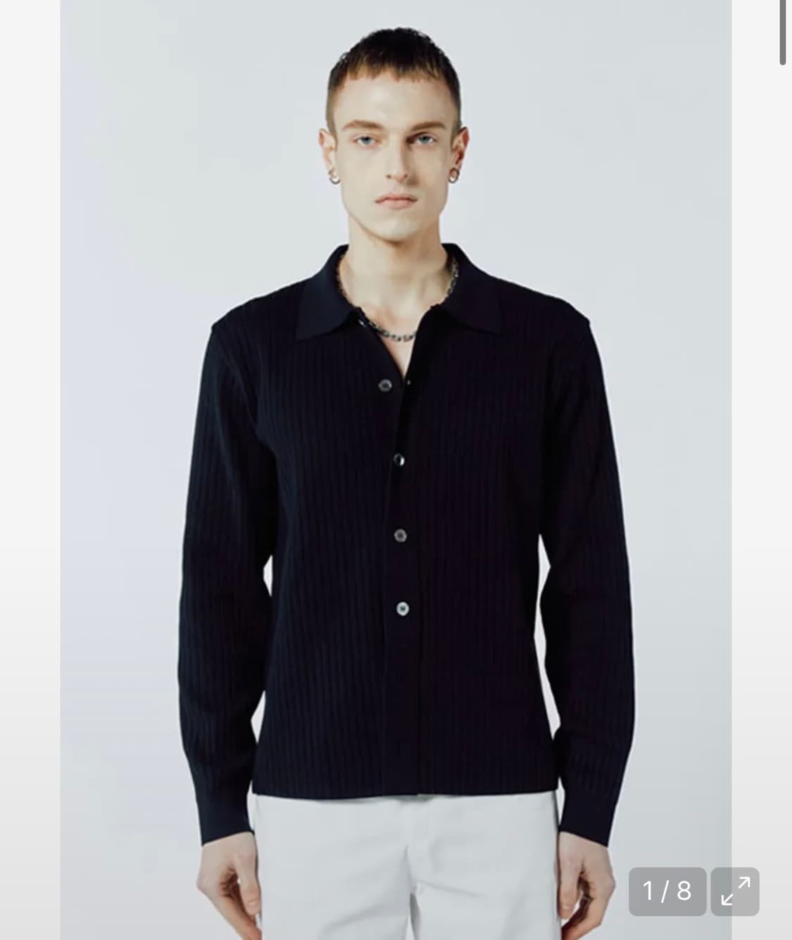 L) 세비지 칼라 니트 가디건 상품이미지1