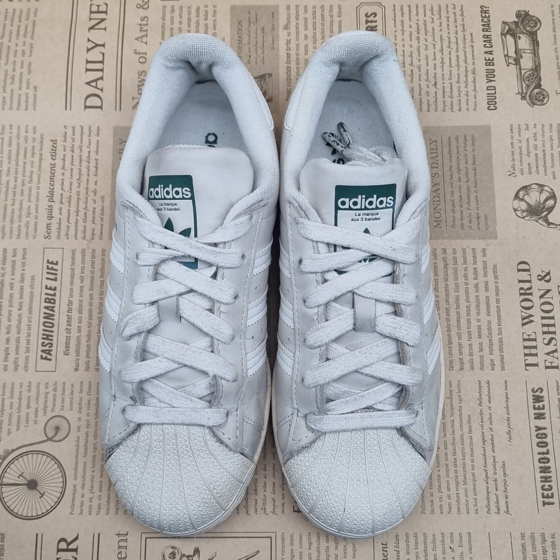 아디다스 슈퍼스타 화이트다크그린 운동화235 상품이미지2