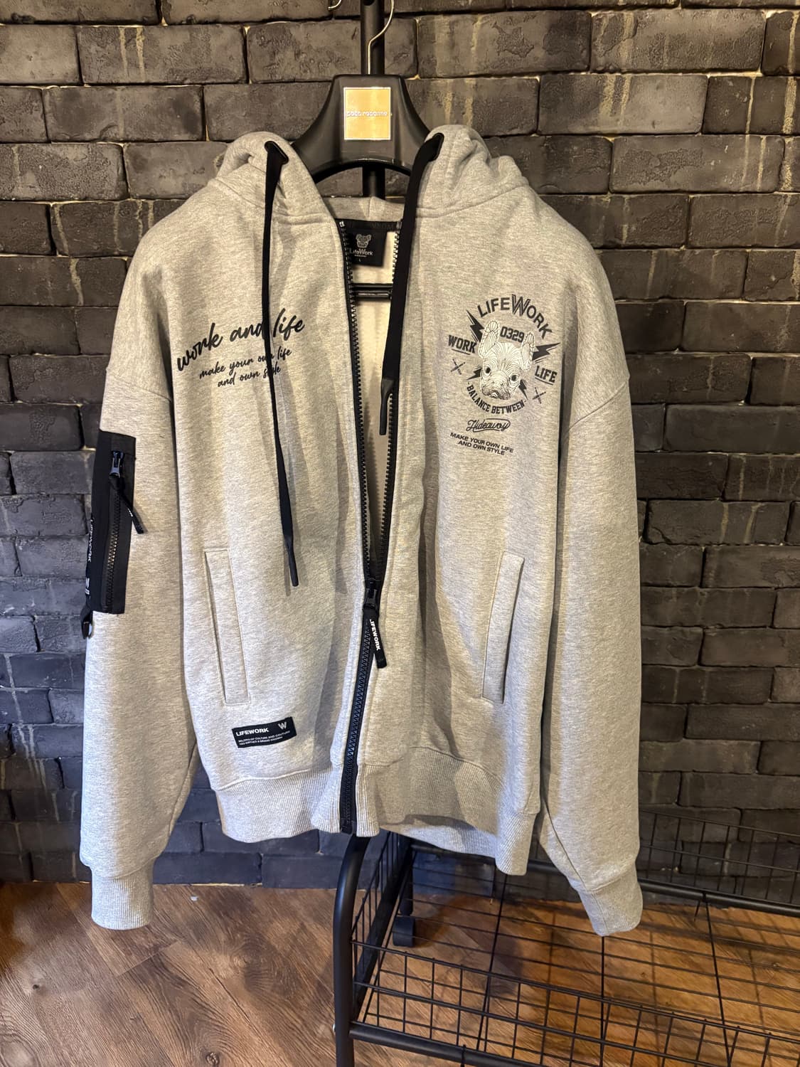[중고/L/오버핏] 라이프워크 기모 후드집업 상품이미지4