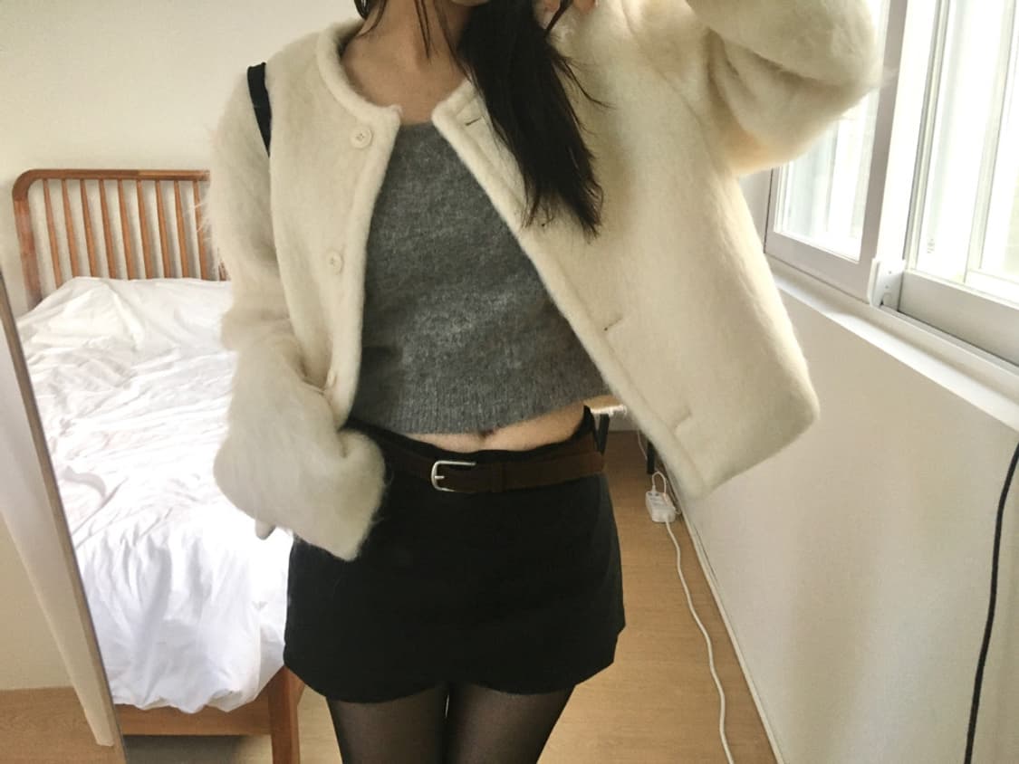 아워캐비넷 머플러 니트 세트 mine muffler half knit 상품이미지4