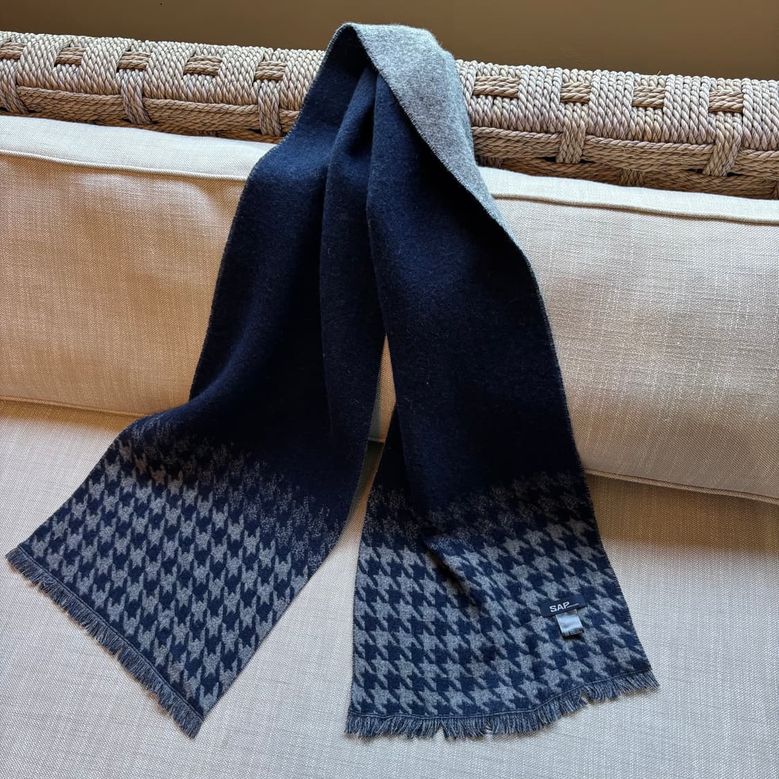 울 100% 리버시블 지도리체크 머플러 목도리 (남여공용) 상품이미지3