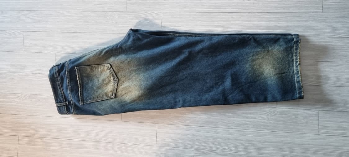 제멋 옐로우 워싱 와이드 데님팬츠 인디고 상품이미지4