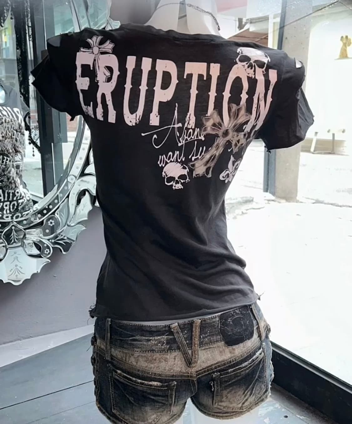 punk 펑크 해골 skull 레오파드 호피 반팔 상품이미지2