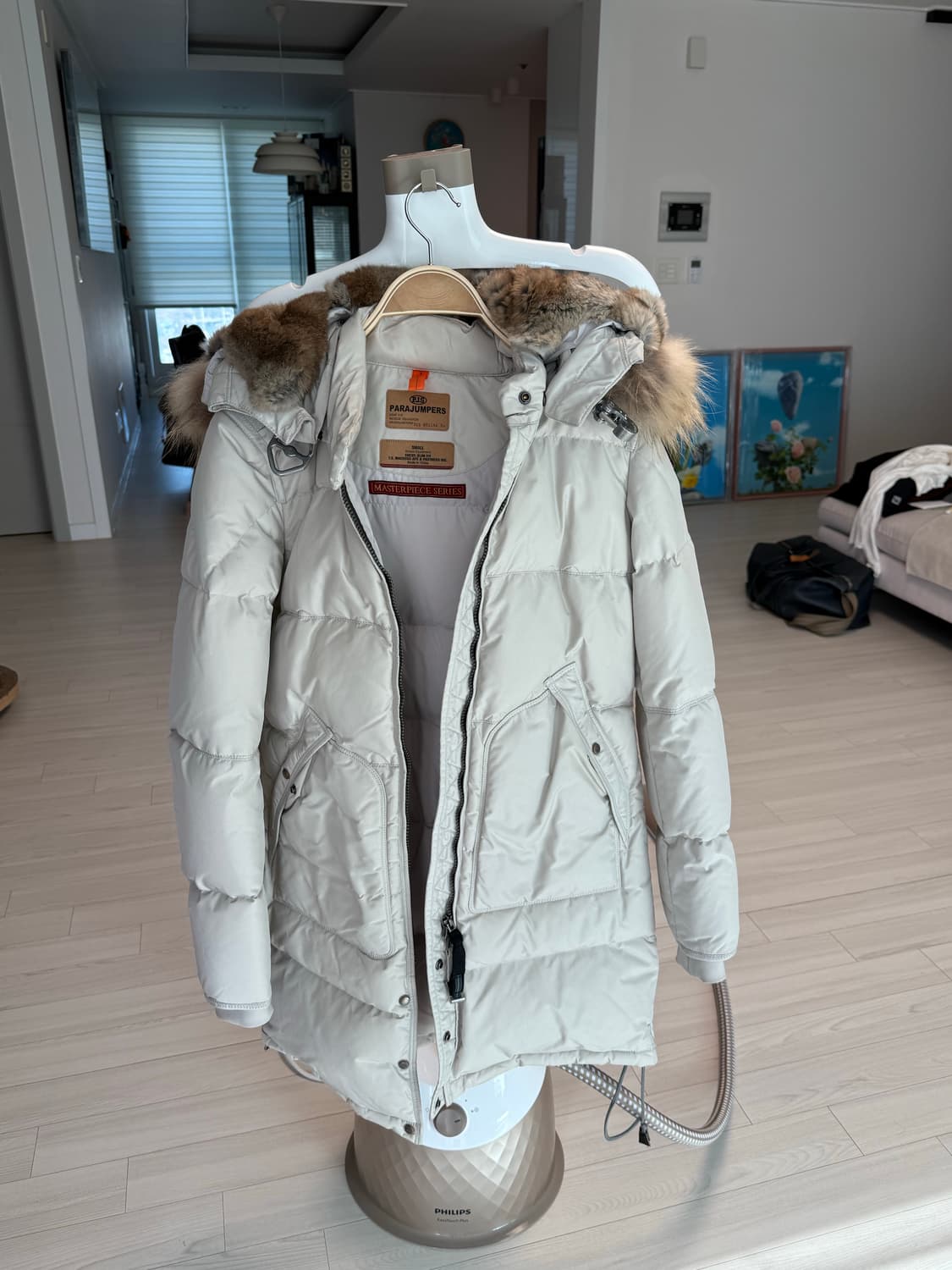 파라점퍼스 여성 화이트 롱패딩  상품이미지1