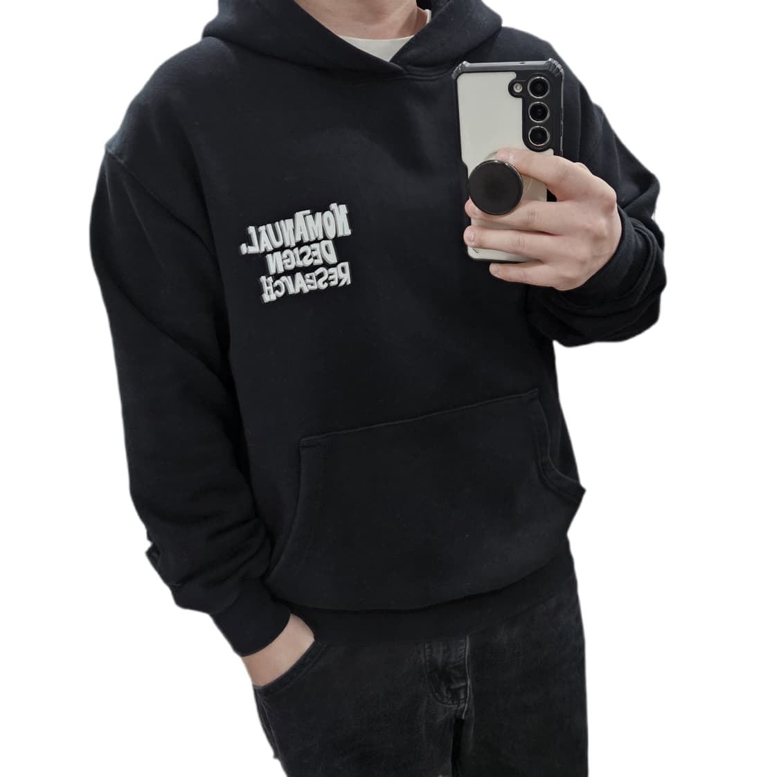 S 95 노매뉴얼 백프린팅 후드티 블랙 상품이미지1