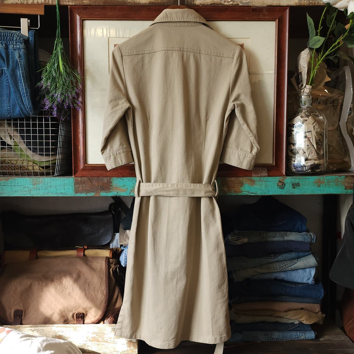 00년대 폴로 진스 컴퍼니 사파리 벨트 코튼 원피스 S 상품이미지2